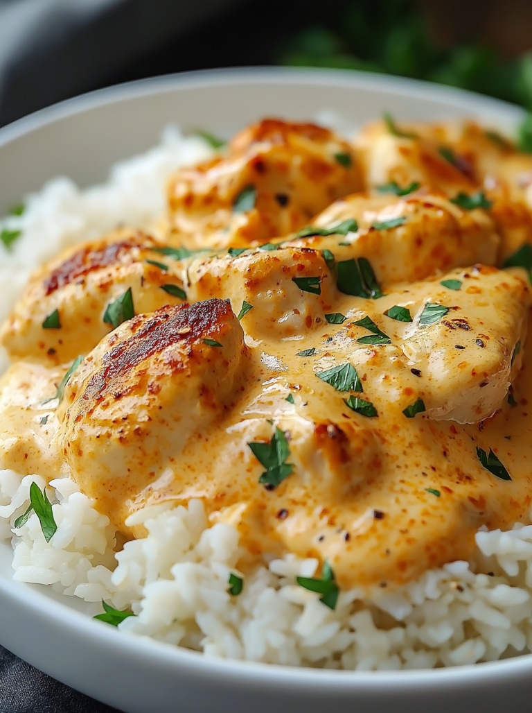 CREAMY SMOTHERED CHICKEN AND RICE RECIPE