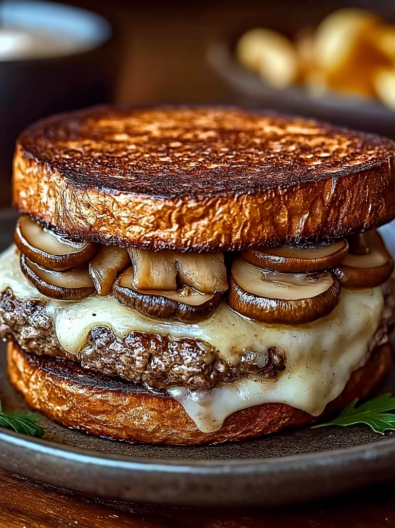 Mushroom Swiss Patty Melt