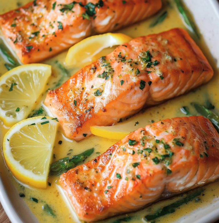 Salmon with Garlic Lemon Butter Sauce Recipe – Fresh, Light & Melt-in-Your-Mouth Good 