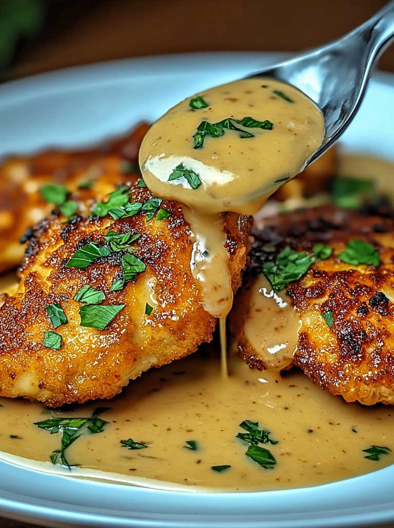 Crispy Parmesan Chicken with a Rich Garlic Sauce – Easy Dinner Idea