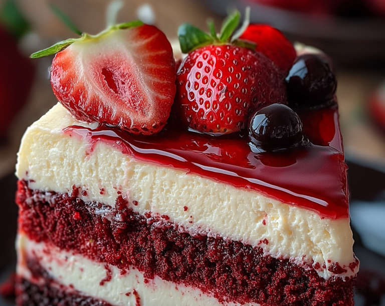 Red Velvet Strawberry Cheesecake