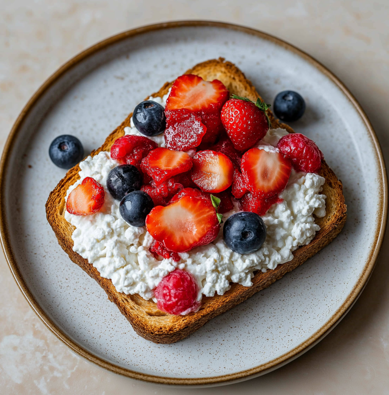 Quick 5-minute Cottage Cheese Breakfast Toast