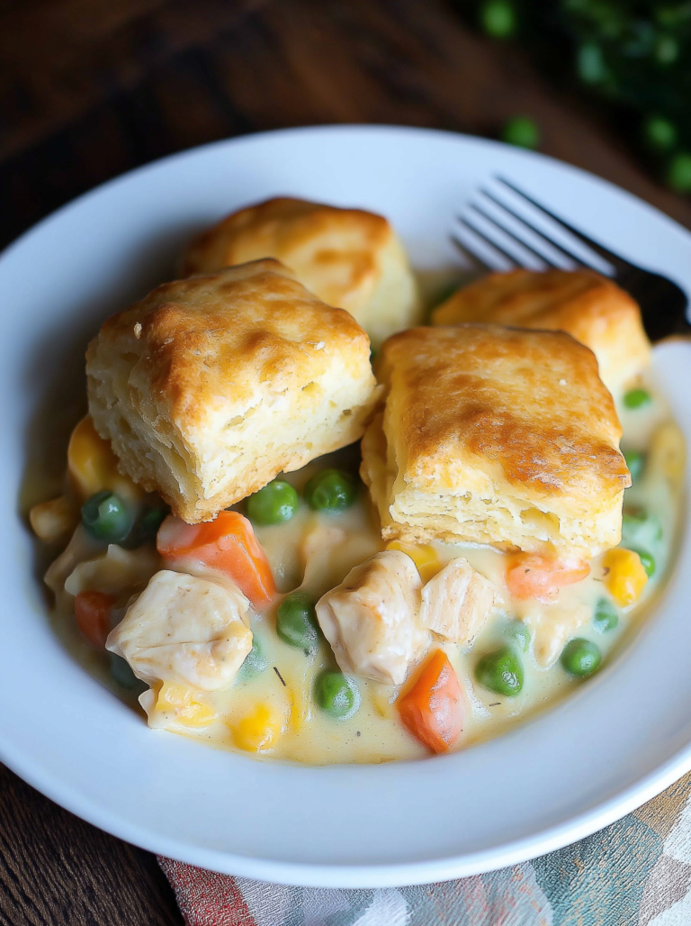 Chicken Pot Pie with Biscuits