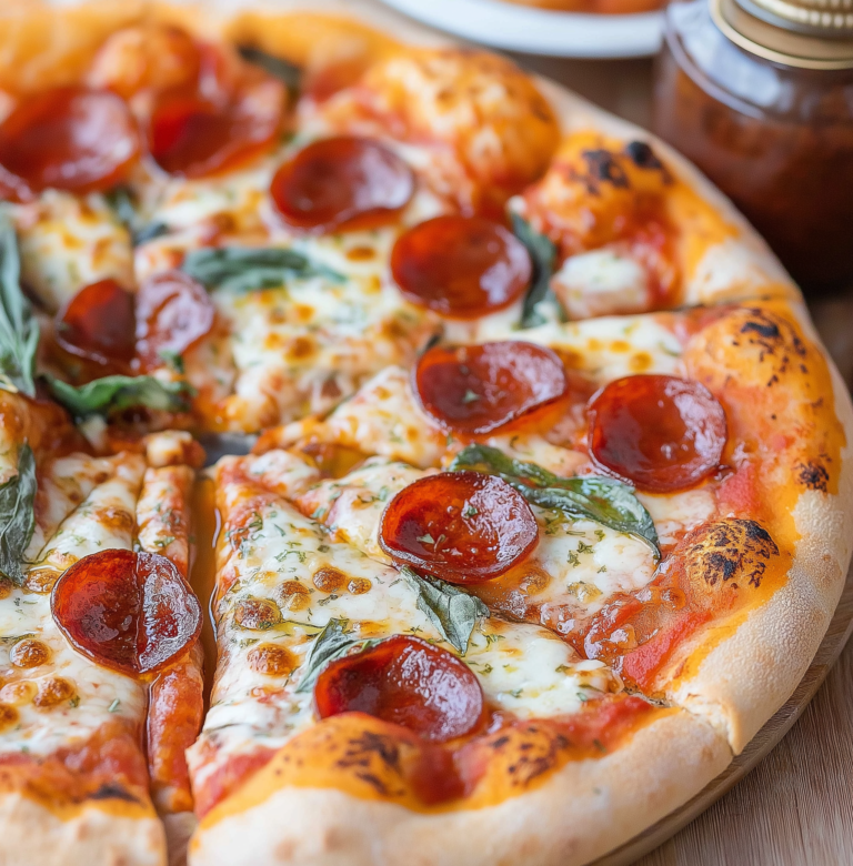 HOT HONEY PEPPERONI RICOTTA PIZZA
