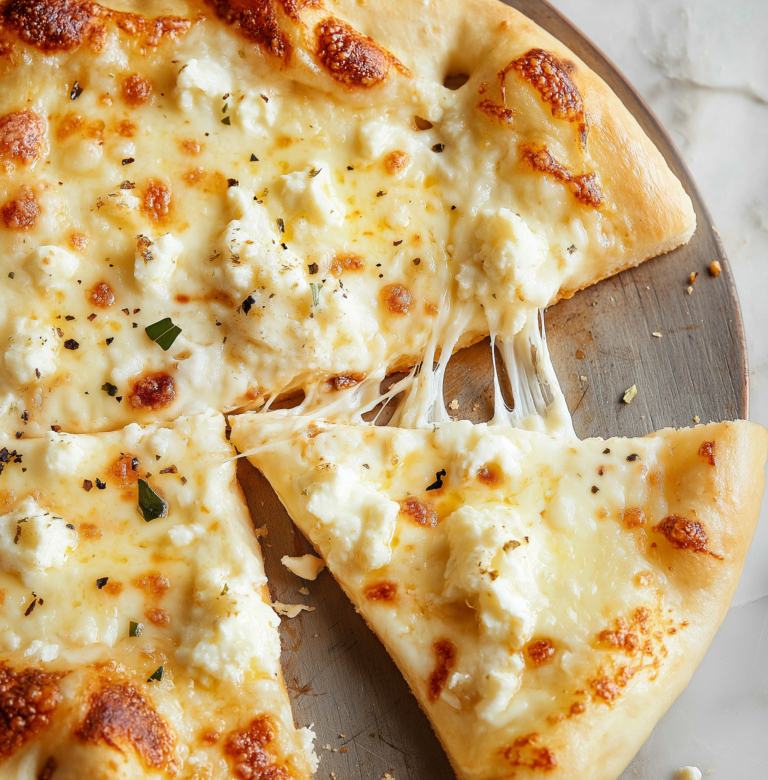 White Pizza Recipe – Creamy, Cheesy & Garlic-Loaded Goodness