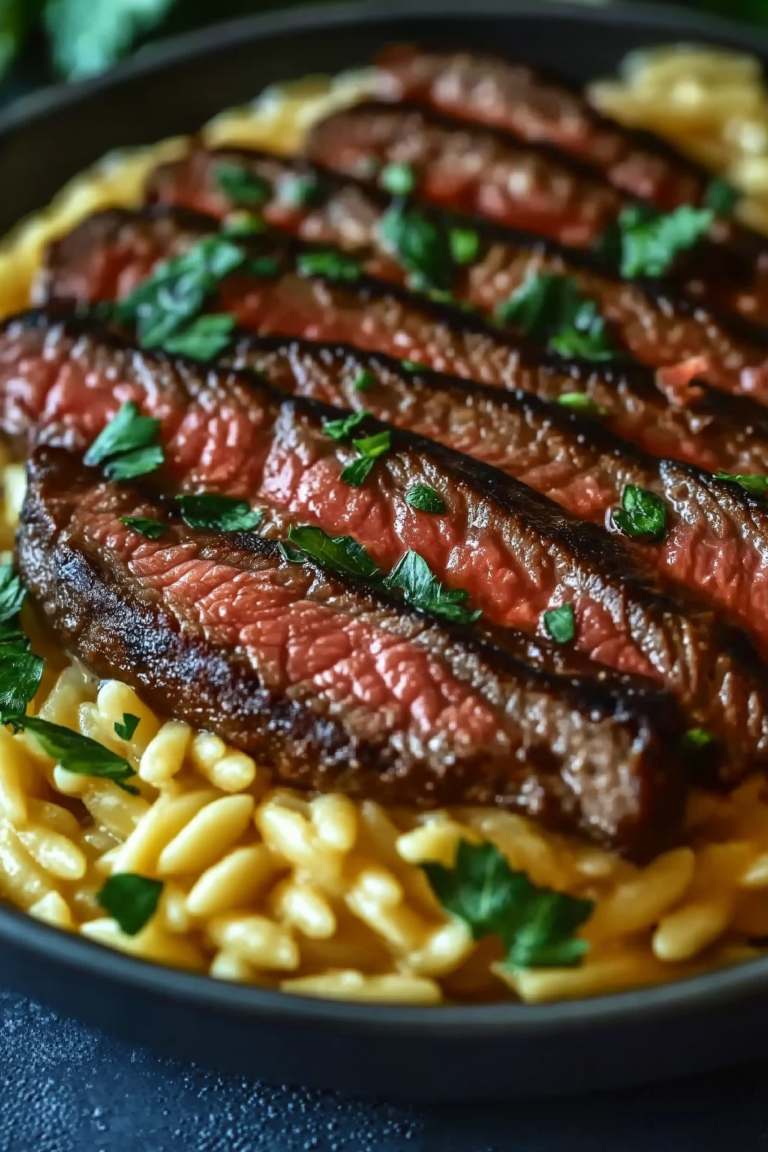 Flank Steak with Creamy Orzo Recipe – A Delicious and Easy Weeknight Meal