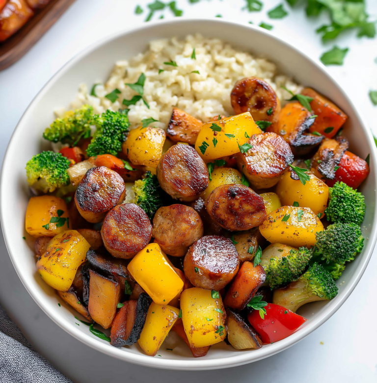 10-Minute Air Fryer Chicken Sausage and Veggies – Quick, Healthy & Delicious!