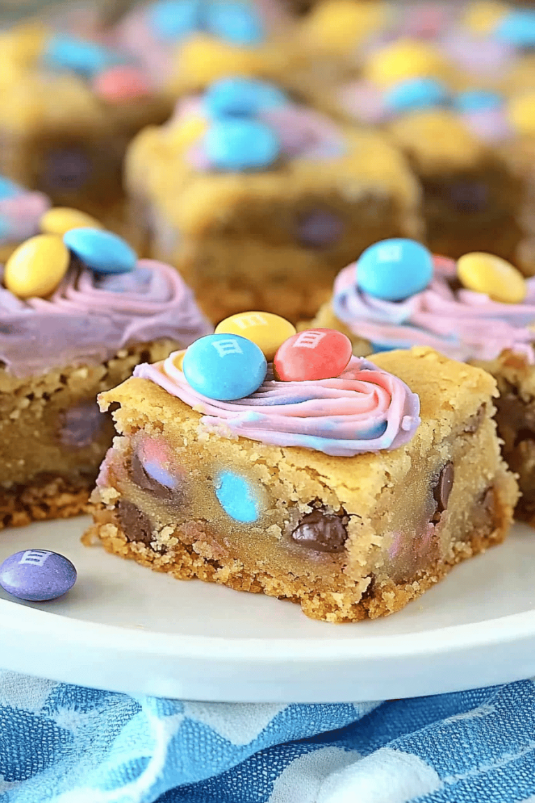 7-Layer Rainbow M&M Cookie Bars