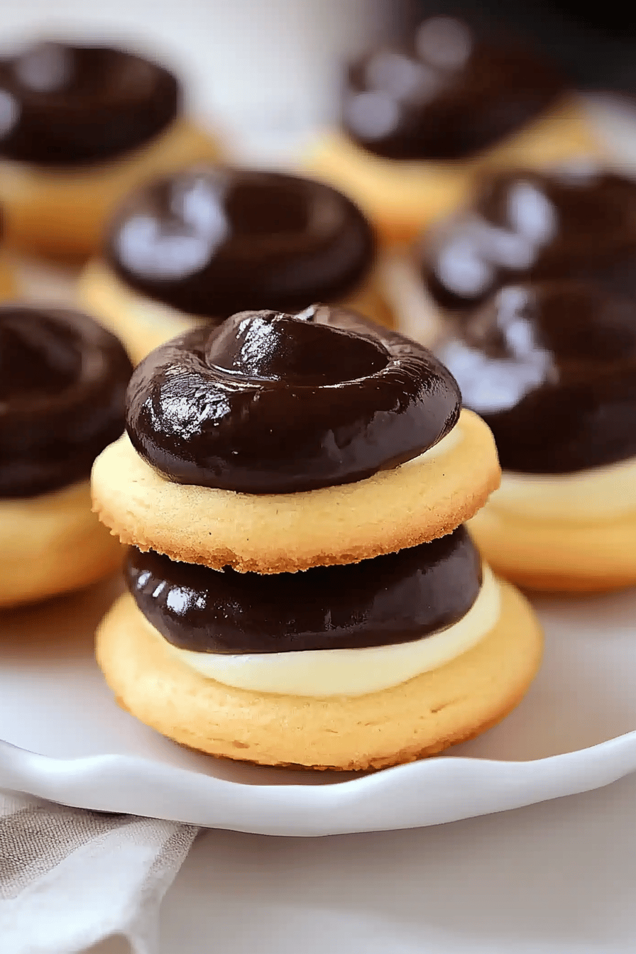 Boston Cream Pie Cookies Final Dish Presentation