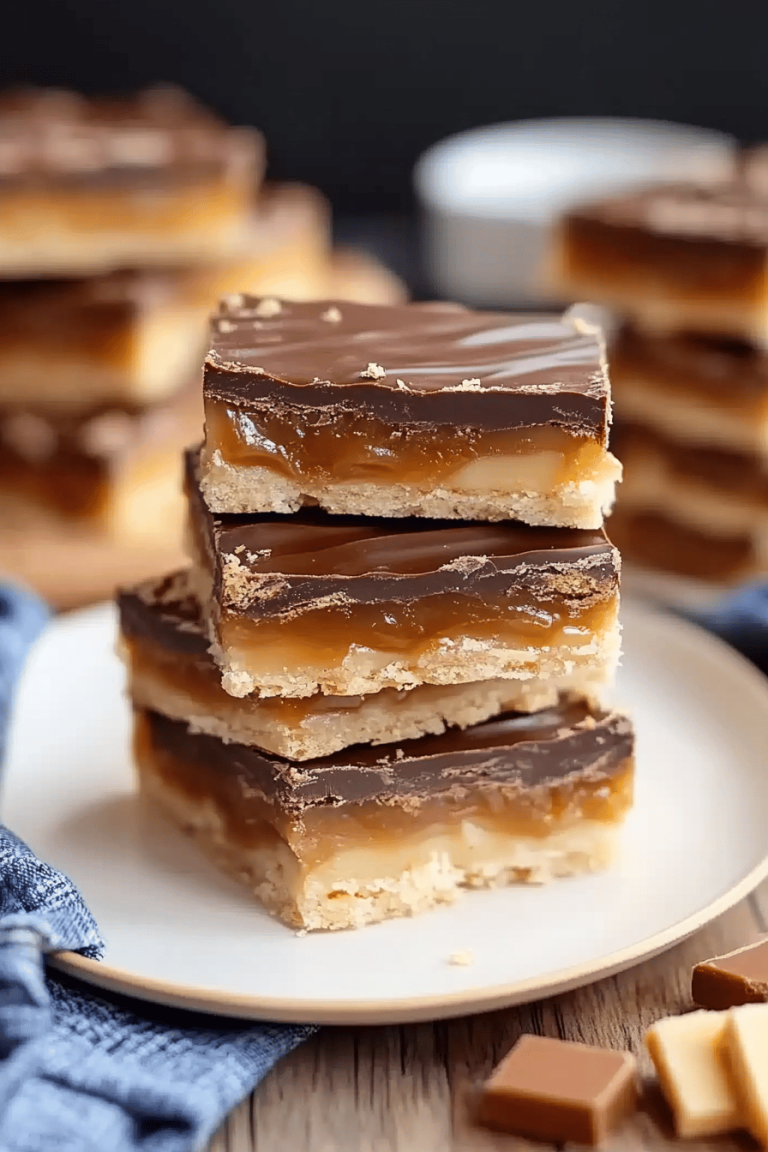Chocolate Caramel Shortbread Bars