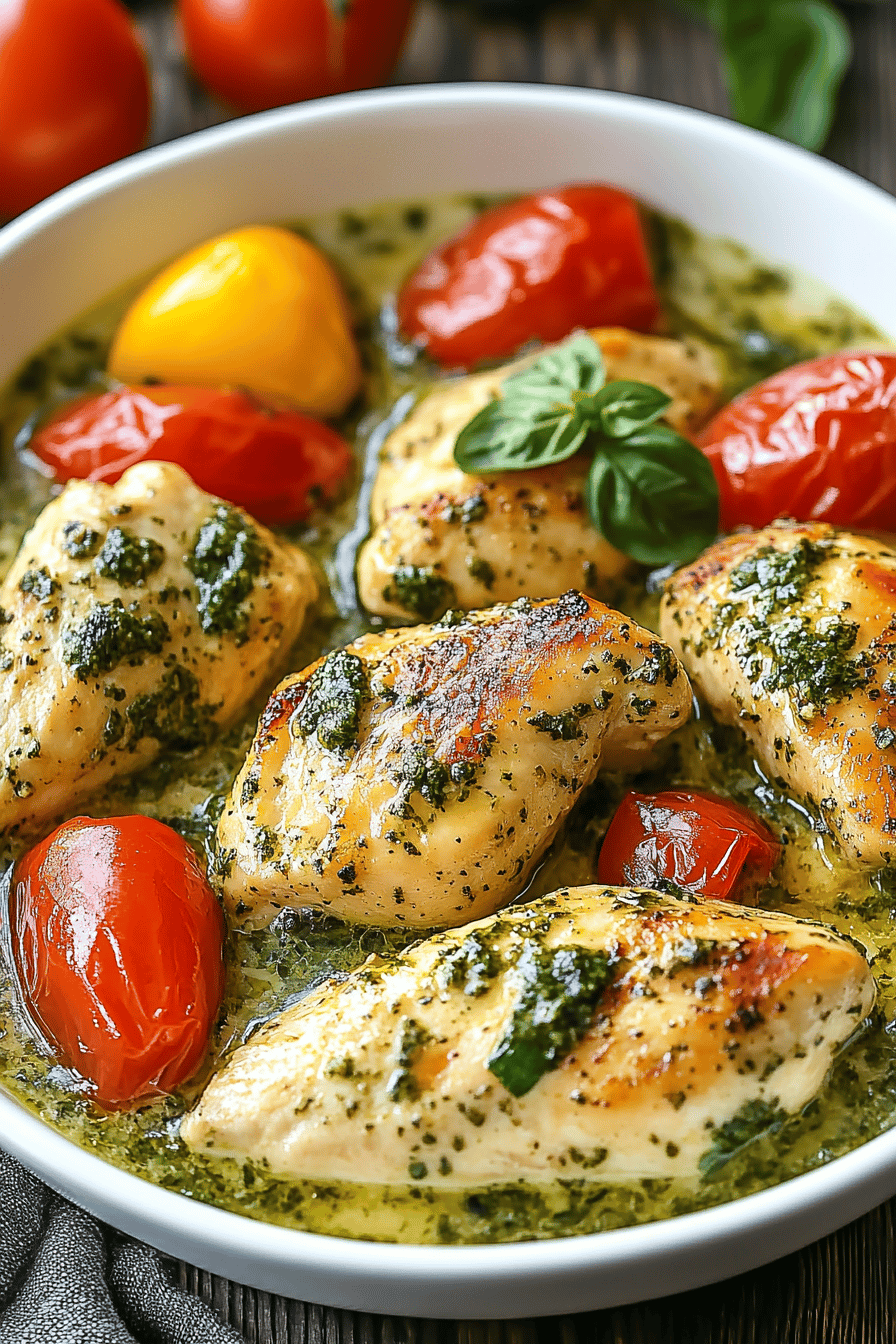 Creamy Garlic Pesto Chicken Final Dish Presentation