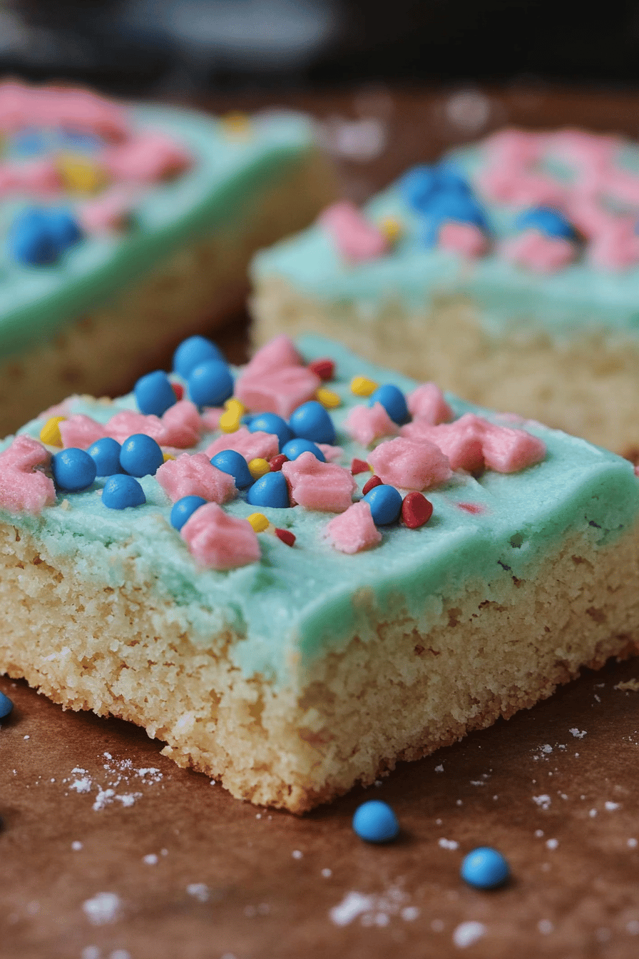 Frosted Sugar Cookie Bars Final Dish Presentation