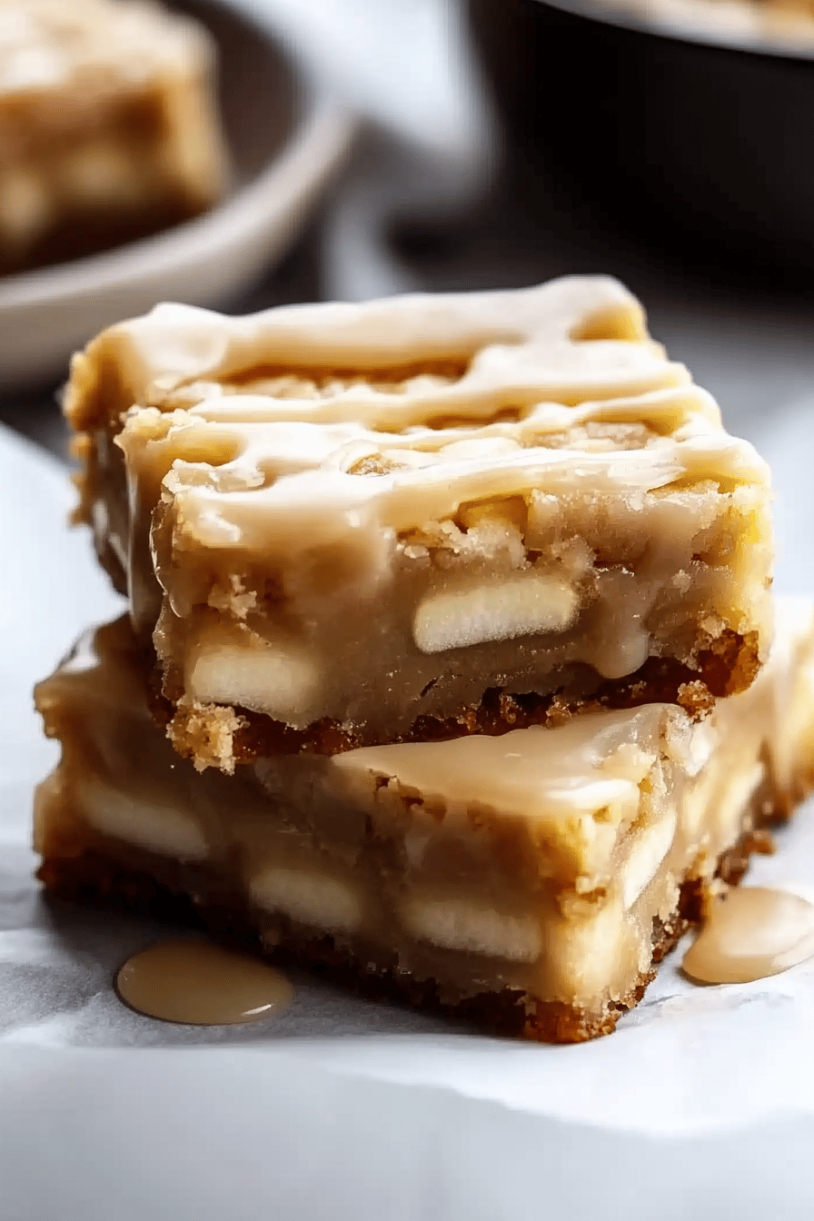 Maple Glazed Apple Blondies Final Dish Presentation