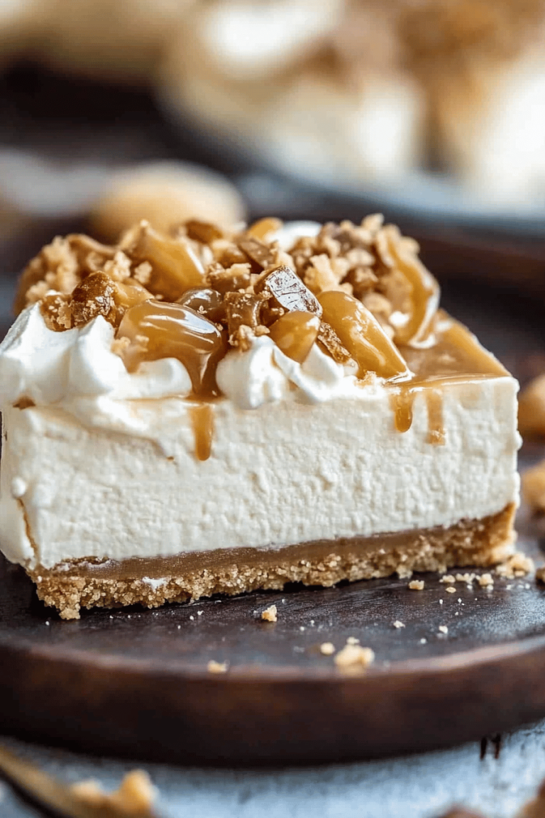 No-Bake Salted Caramel Cheesecake