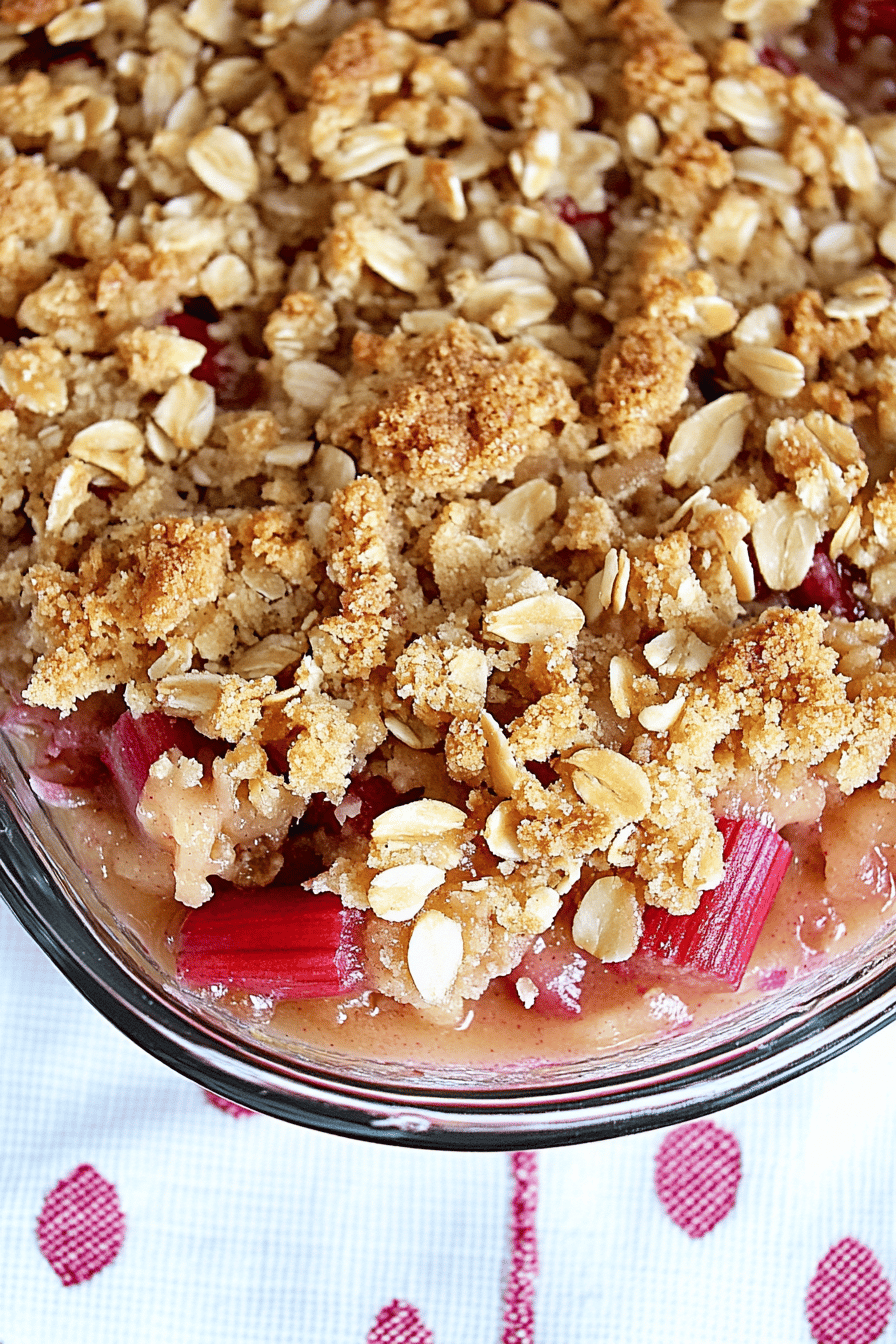 Rhubarb Crisp Recipe Final Dish Presentation