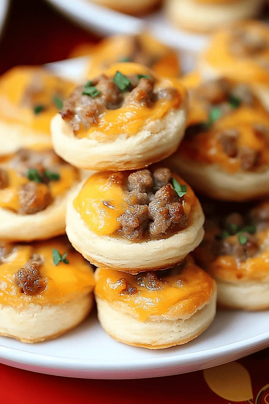 Sausage Cream Cheese Biscuits Final Dish Presentation