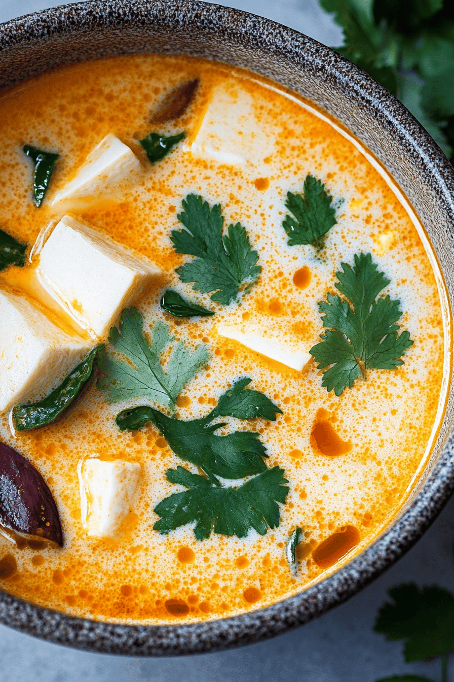 Vegan Tom Kha Soup Final Dish Presentation
