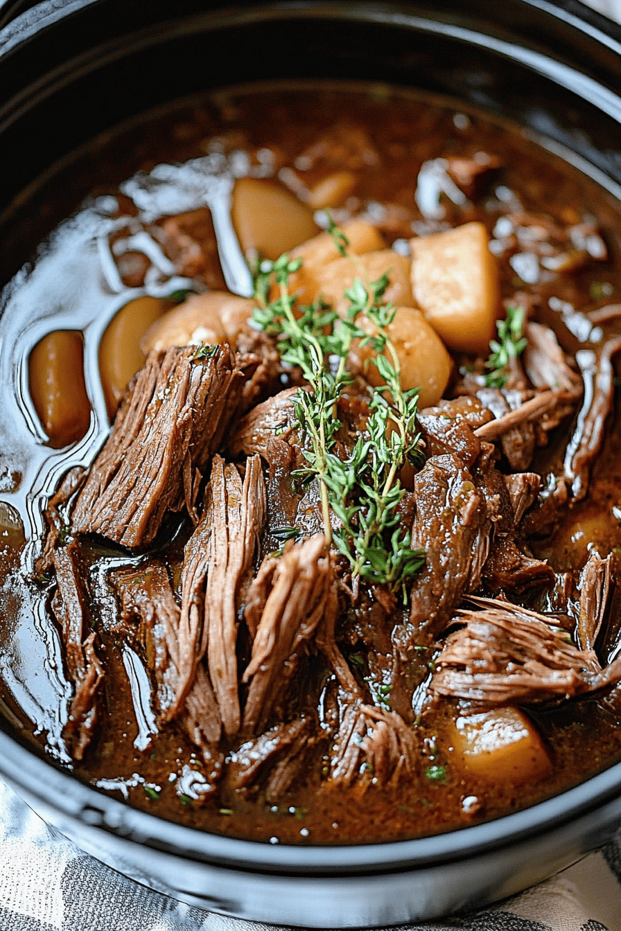 Amish Pot Roast ingredients organized and measured on kitchen counter