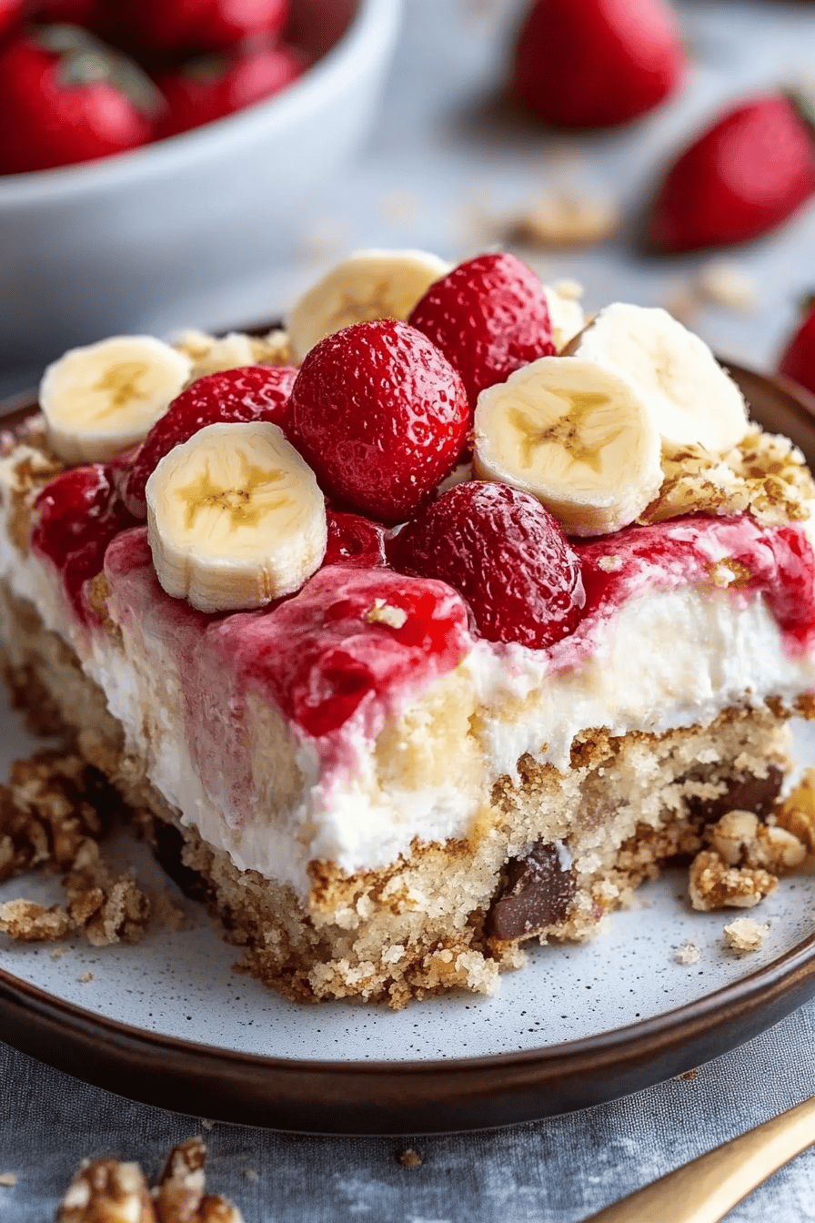 Banana Split Dump Cake ingredients organized and measured on kitchen counter