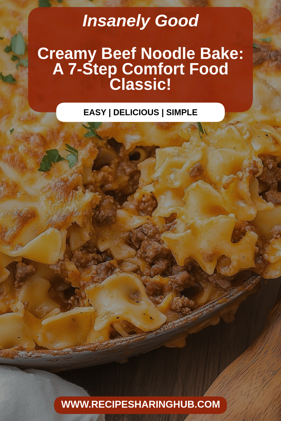Beef Noodle Bake final dish beautifully presented and ready to serve