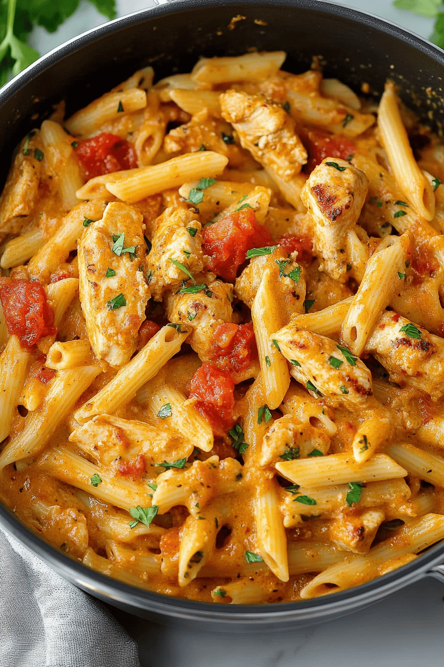 Cajun Chicken Pasta slice on plate showing perfect texture and swirl pattern