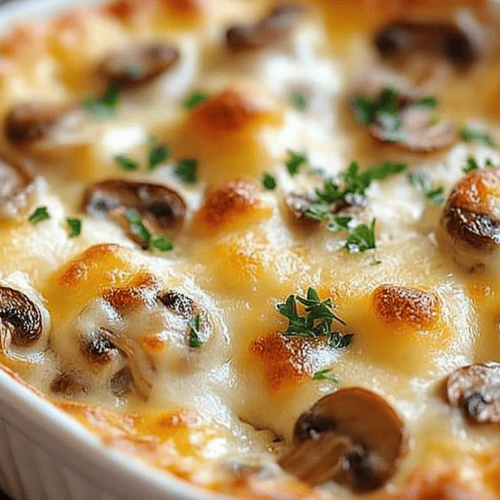 Cheesy Mushrooms Casserole