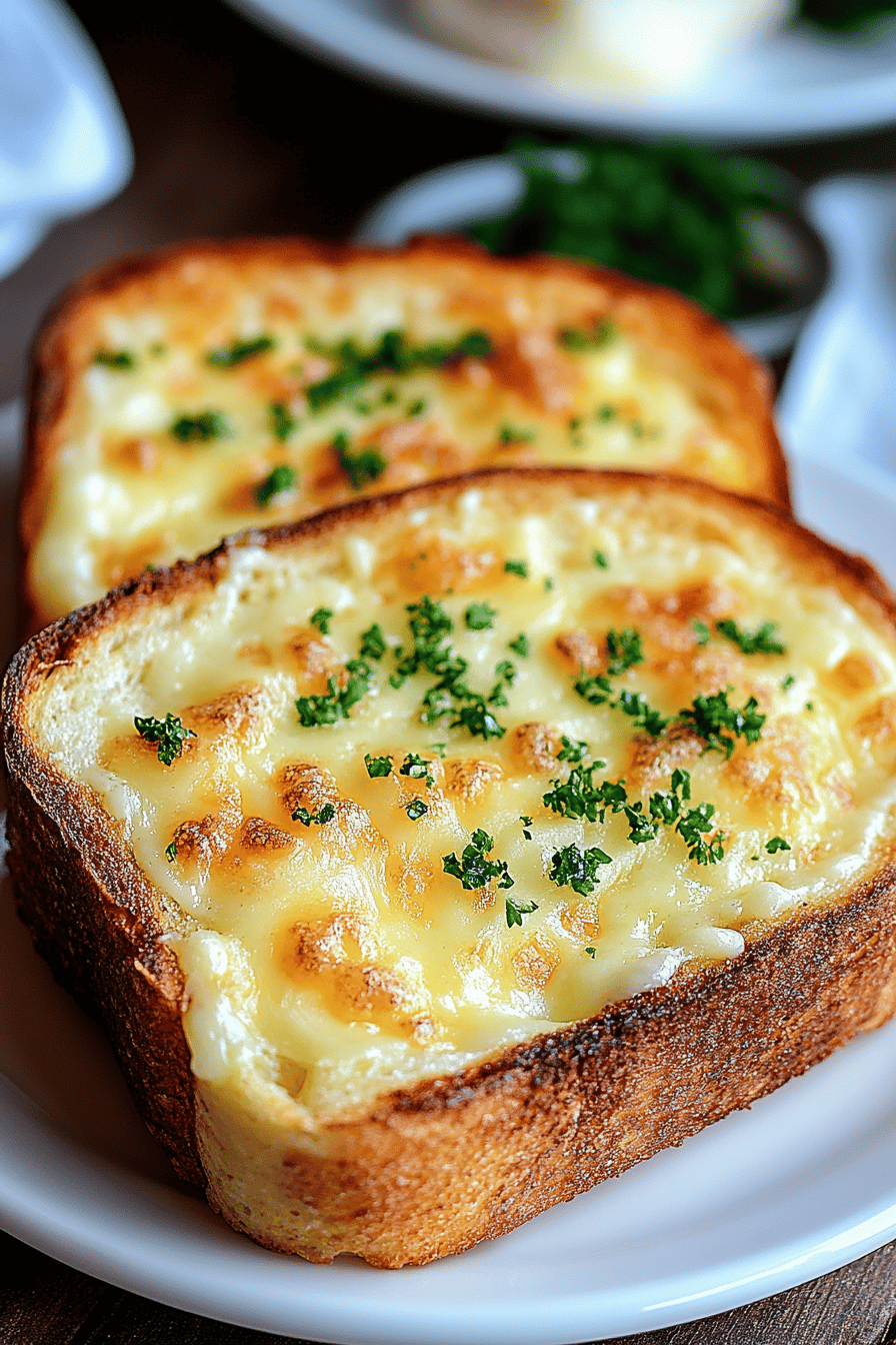 Cheesy Texas Toast slice on plate showing perfect texture and swirl pattern