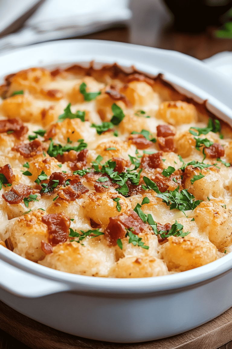 Chicken Bacon Ranch Tater Tot Casserole
