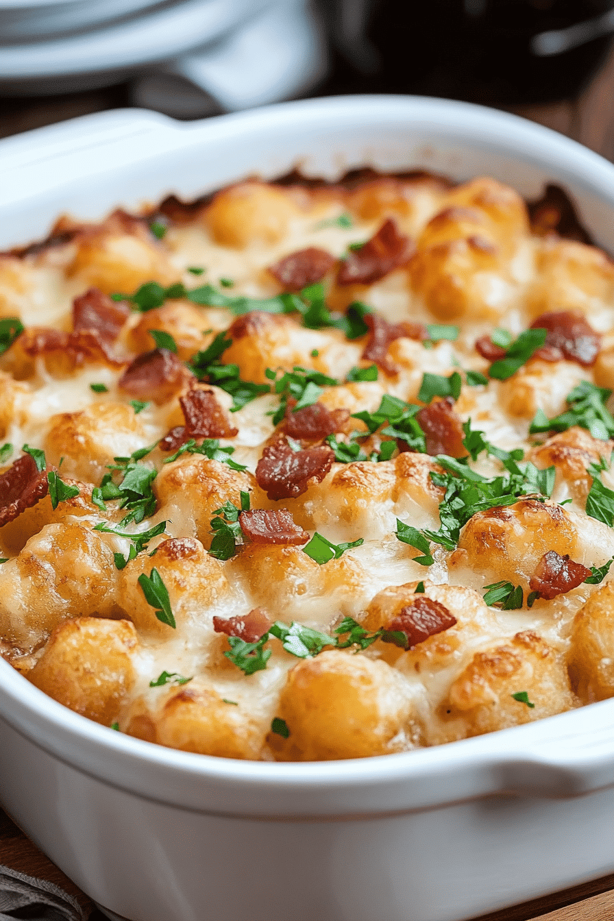 Chicken Bacon Ranch Tater Tot Casserole ingredients organized and measured on kitchen counter