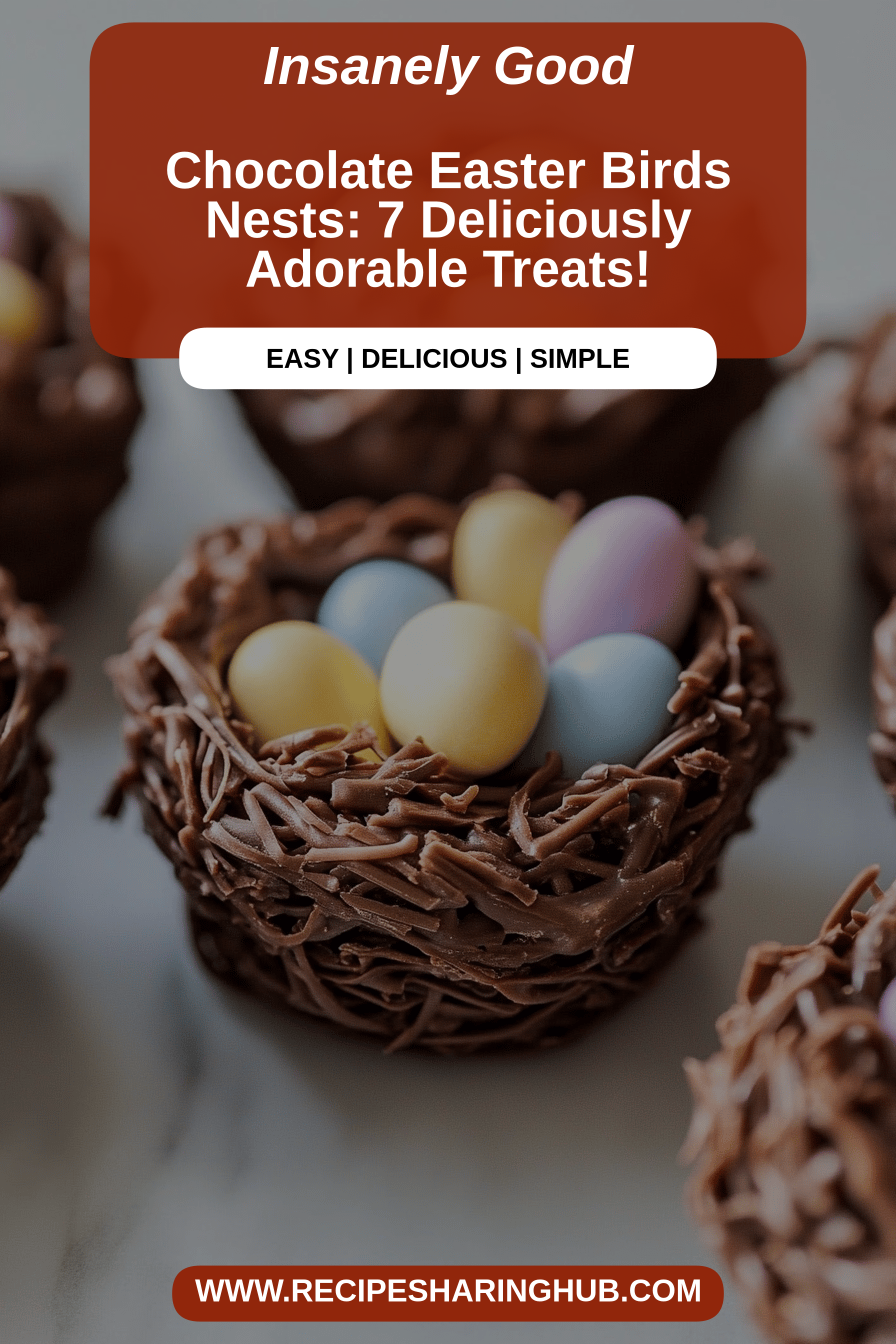 Chocolate Easter Birds Nests final dish beautifully presented and ready to serve