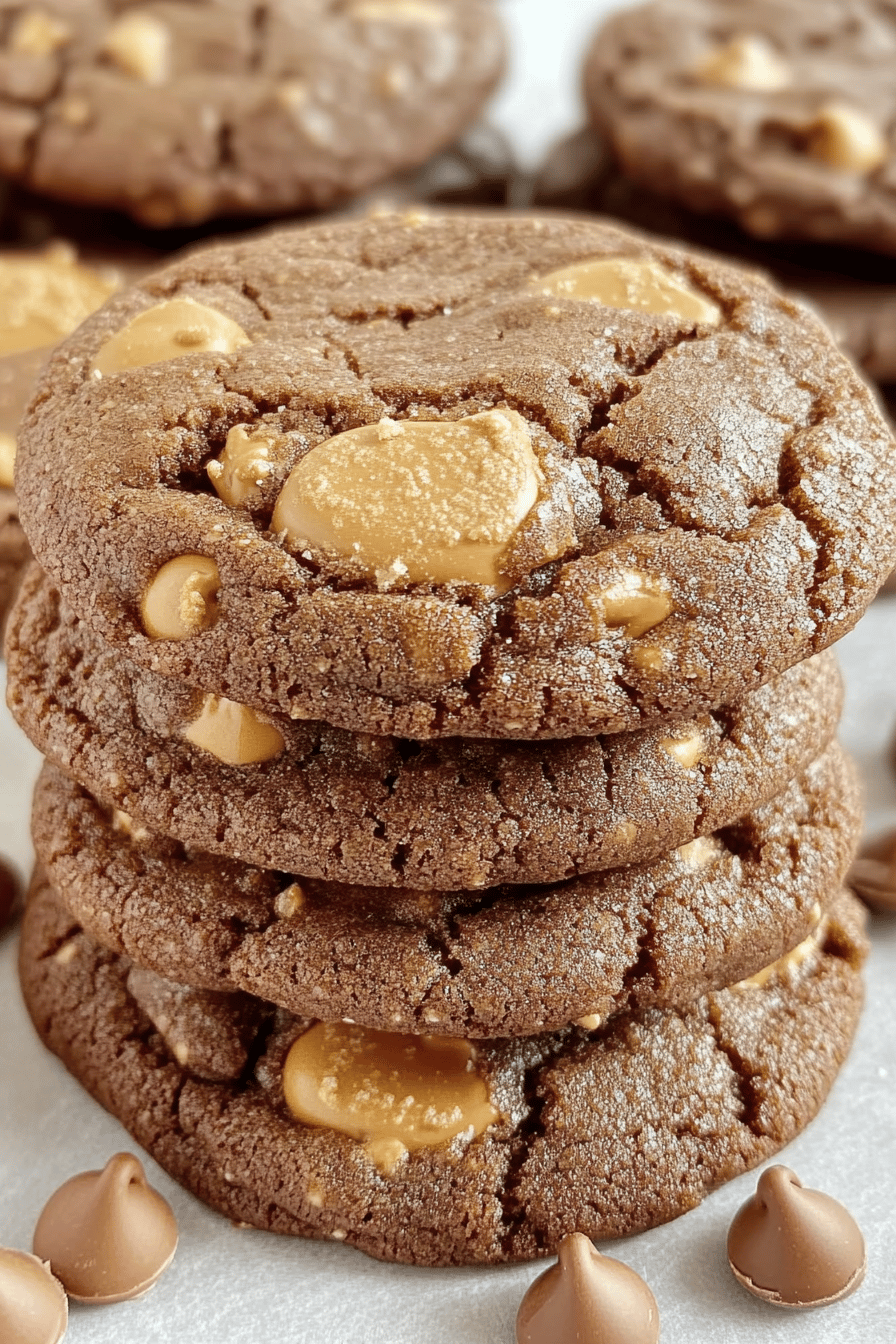 Chocolate Reese's Cookies ingredients organized and measured on kitchen counter