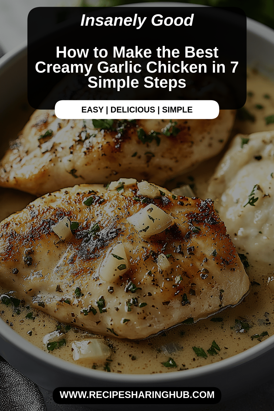 Creamy Garlic Chicken final dish beautifully presented and ready to serve