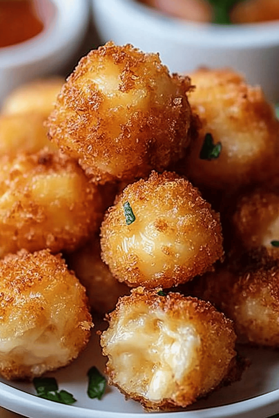 Fried Cheese Bites slice on plate showing perfect texture and swirl pattern
