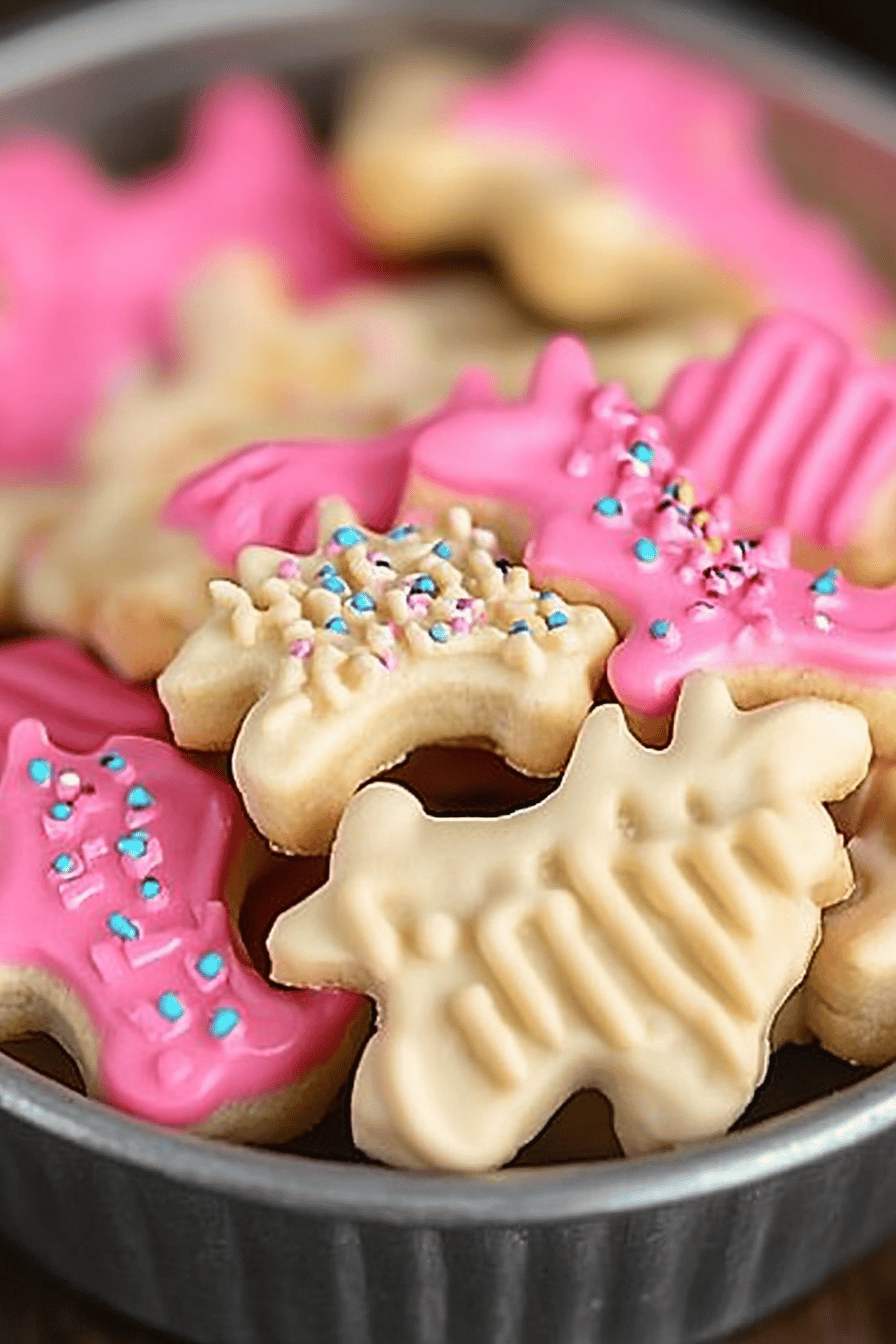 Gluten-Free Animal Crackers slice on plate showing perfect texture and swirl pattern