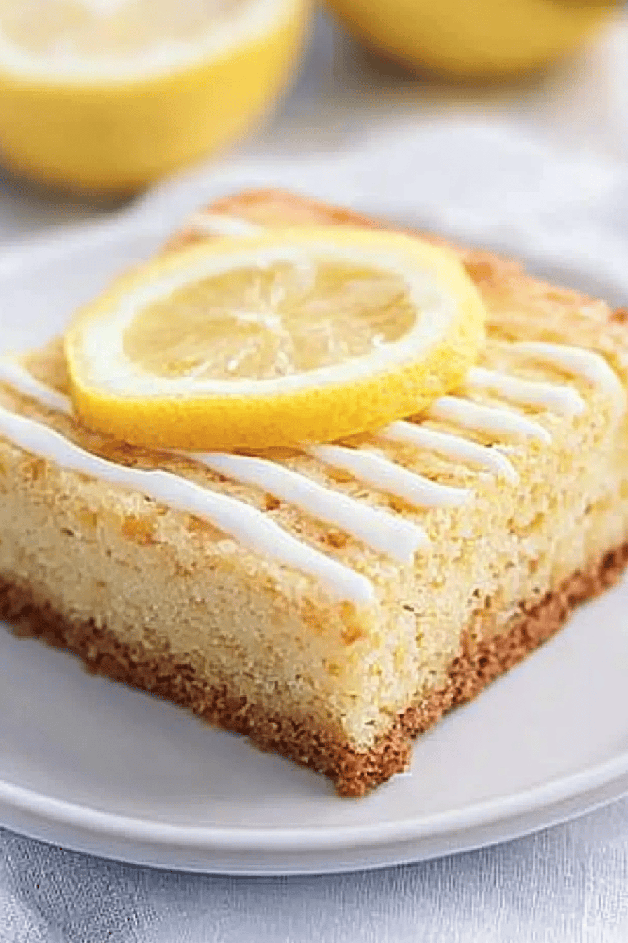Gluten-Free Lemon Brownies slice on plate showing perfect texture and swirl pattern