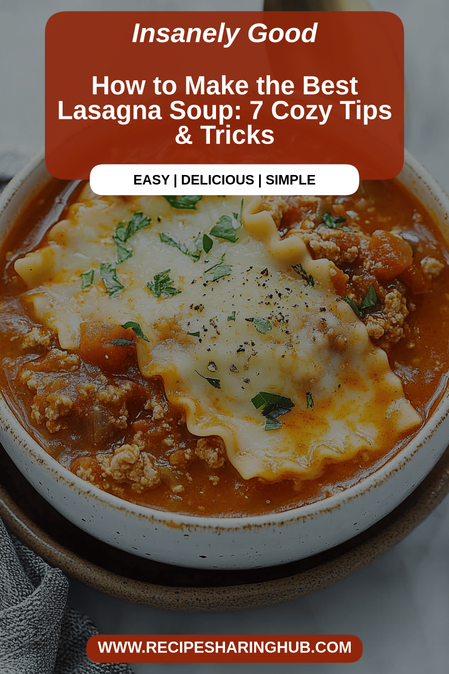 Lasagna Soup Recipe final dish beautifully presented and ready to serve