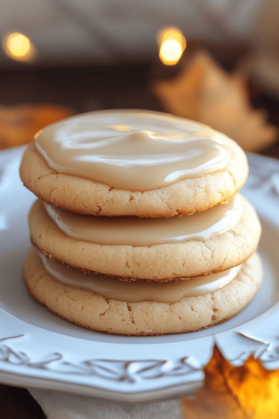 Maple Cookies Recipe slice on plate showing perfect texture and swirl pattern