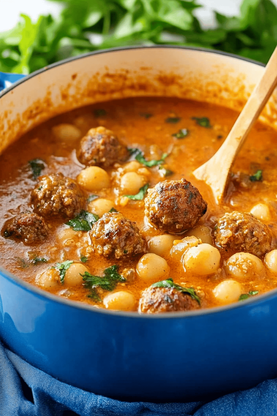 Meatball Soup Recipe slice on plate showing perfect texture and swirl pattern