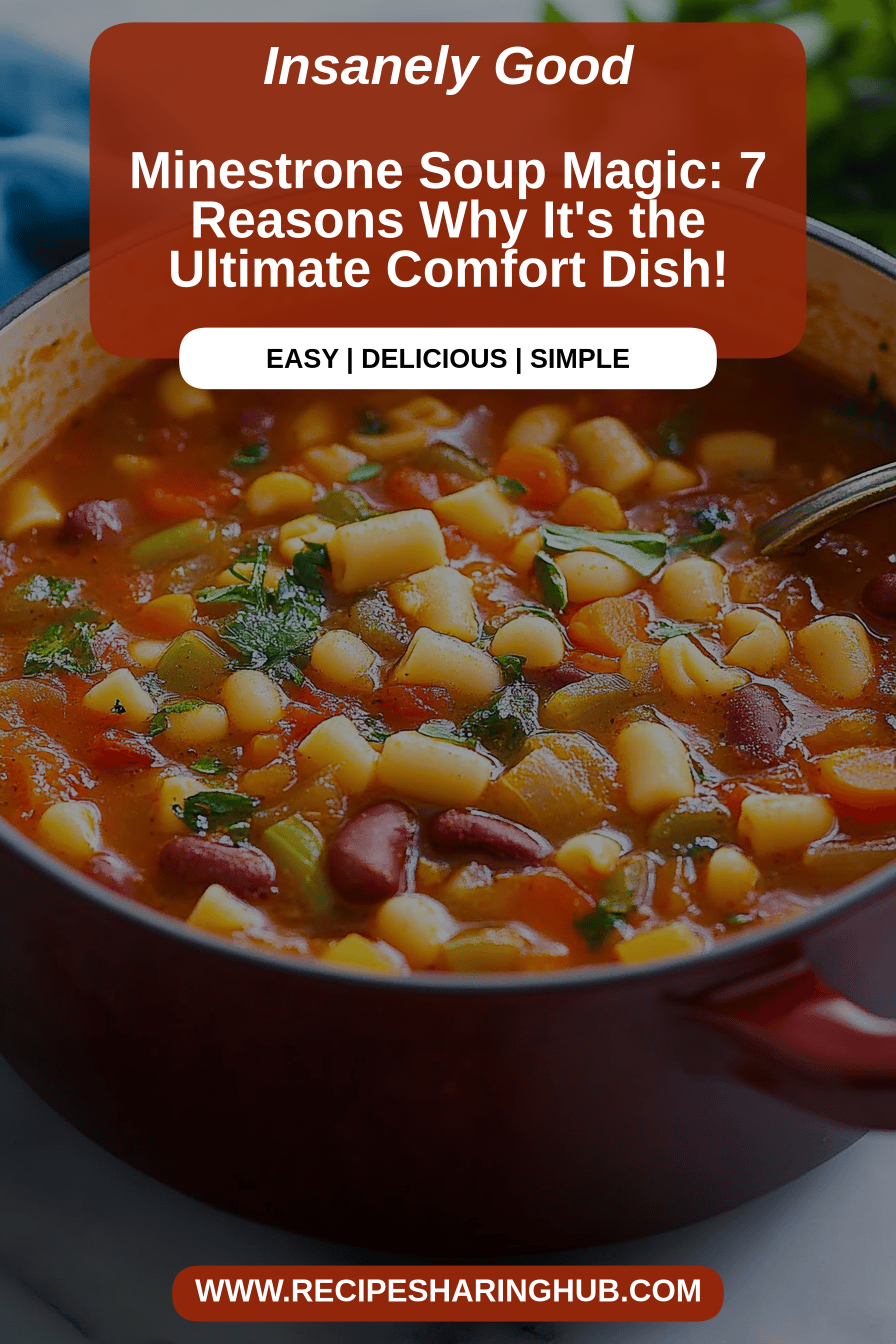 Minestrone Soup final dish beautifully presented and ready to serve