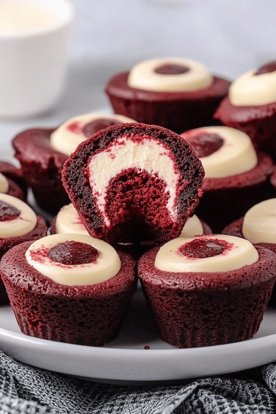 Mini Red Velvet Cheesecakes ingredients organized and measured on kitchen counter