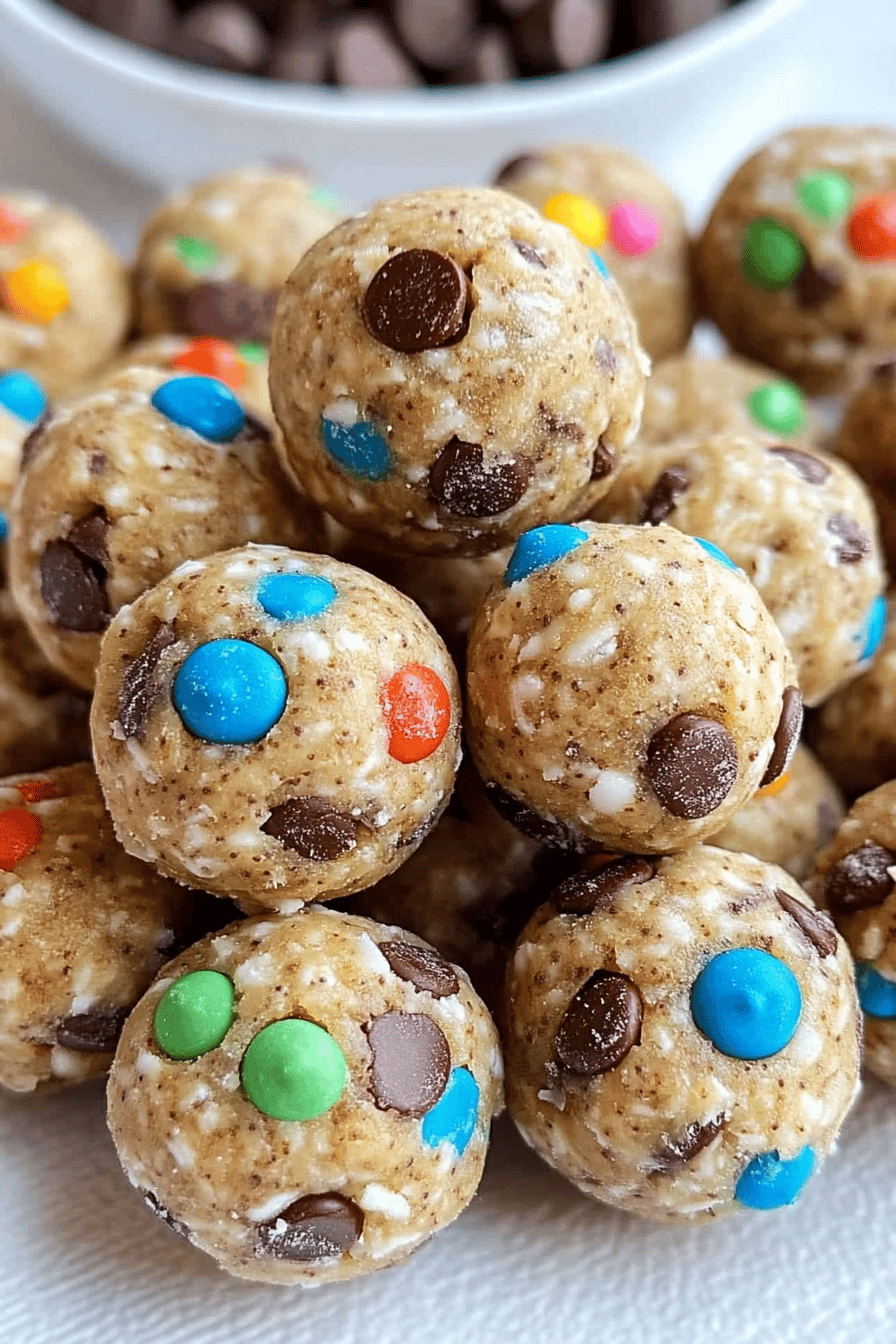 Monster Cookie Energy Balls ingredients organized and measured on kitchen counter