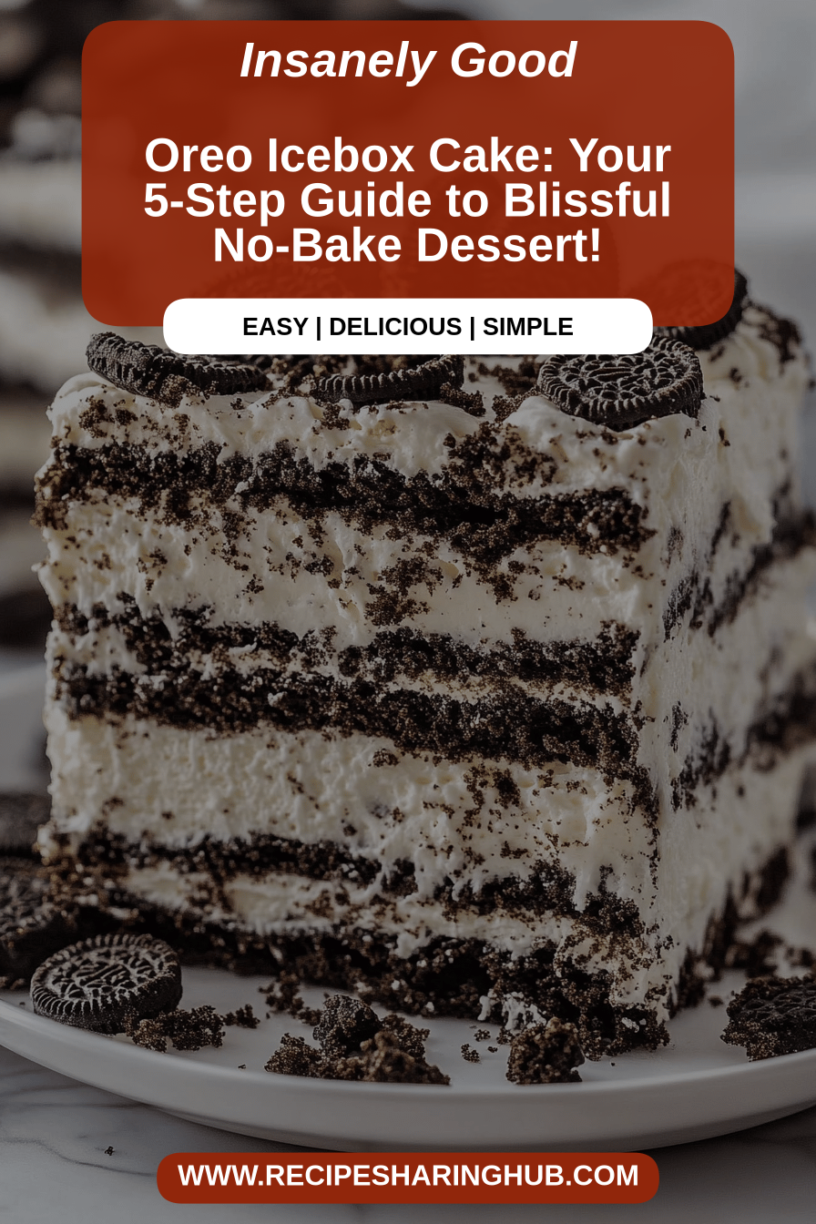 Oreo Icebox Cake final dish beautifully presented and ready to serve