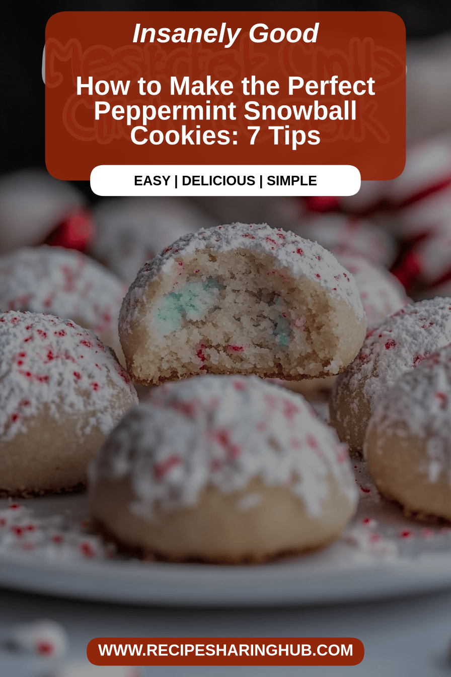 Peppermint Snowball Cookies final dish beautifully presented and ready to serve