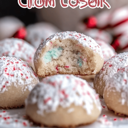 Peppermint Snowball Cookies
