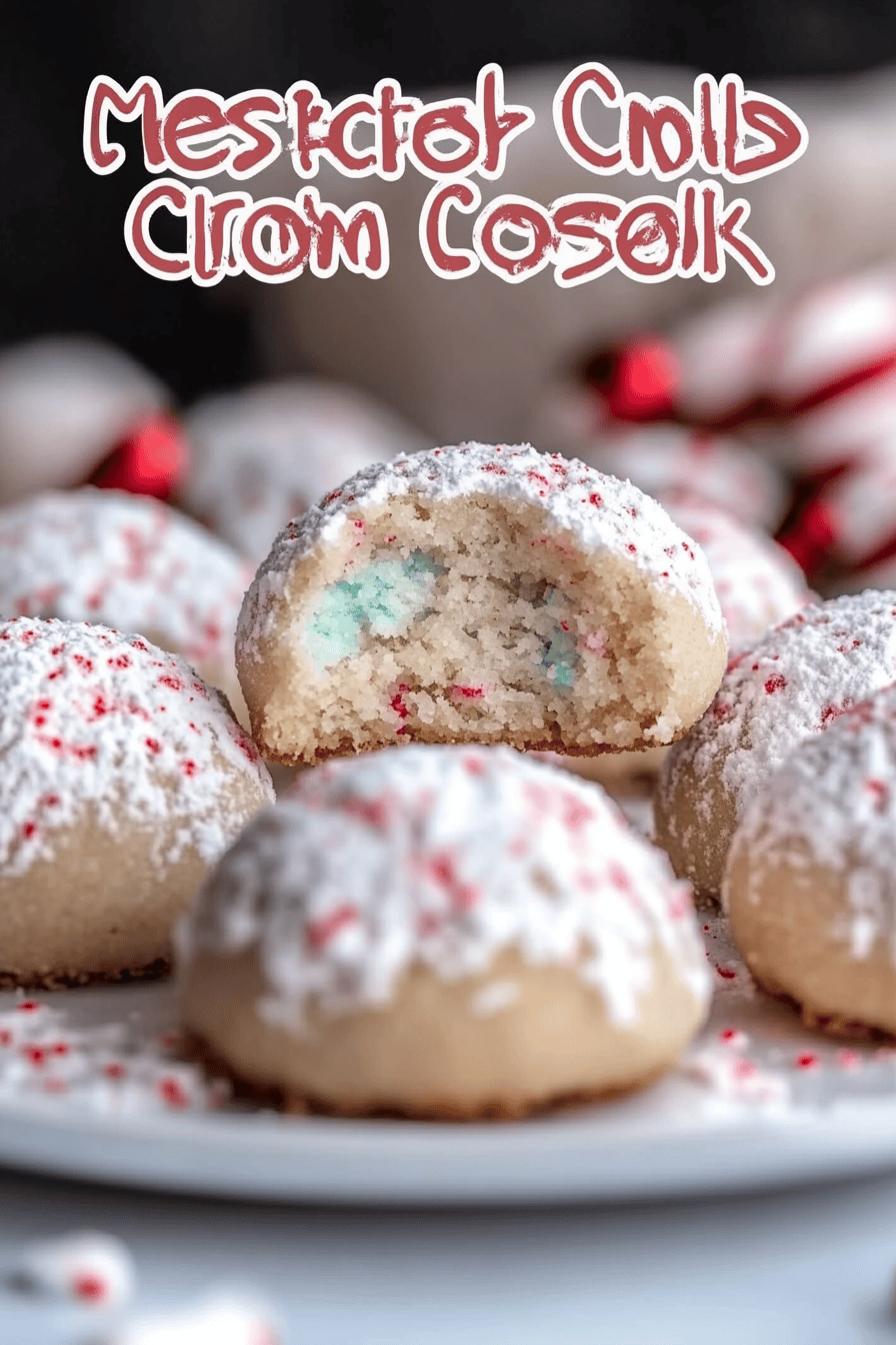 Peppermint Snowball Cookies ingredients organized and measured on kitchen counter