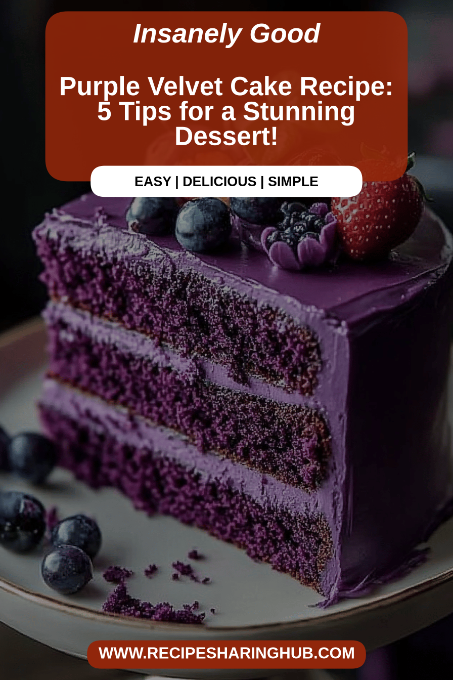 Purple Velvet Cake Recipe final dish beautifully presented and ready to serve