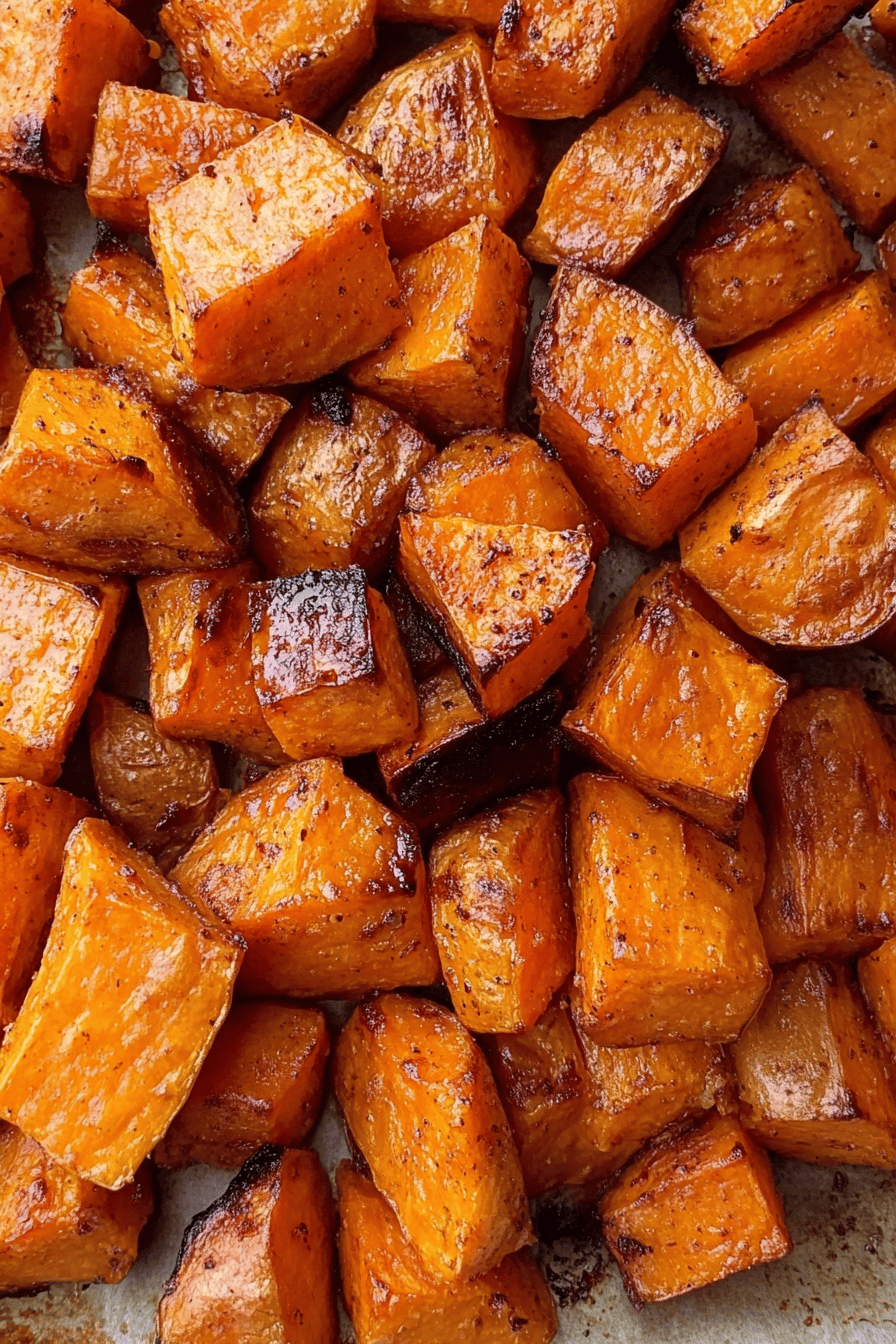 Roasted Sweet Potatoes ingredients organized and measured on kitchen counter