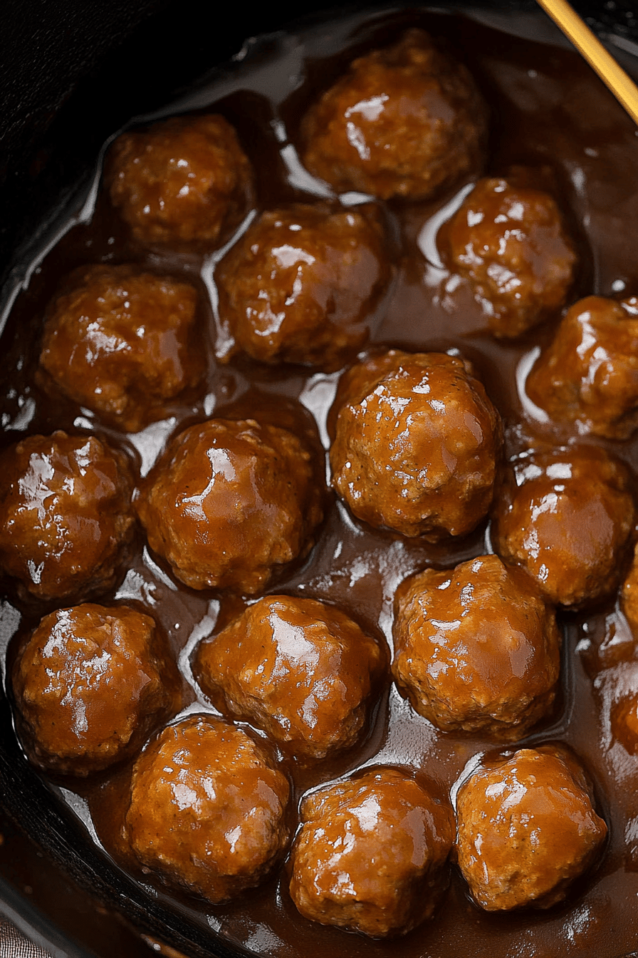 Salisbury Steak Meatballs ingredients organized and measured on kitchen counter