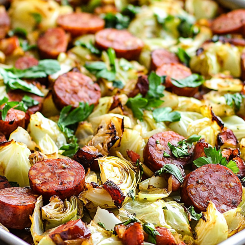 Sheet Pan Cabbage and Kielbasa