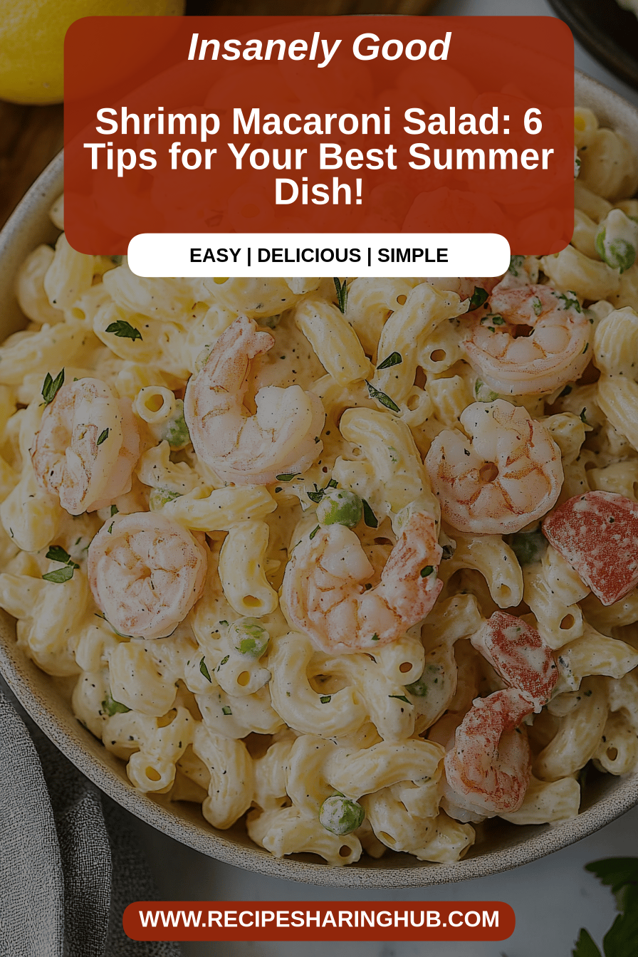 Shrimp Macaroni Salad final dish beautifully presented and ready to serve